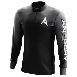 Anarchy Bats Anarchy Bat Company Long Sleeve Quarter Zip - Gray/Black Fade