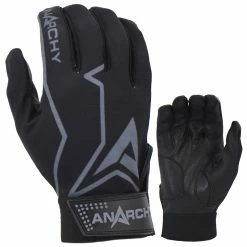 Anarchy Bats Anarchy Premium Batting Gloves- Black/Grey