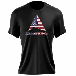 Anarchy Bats Anarchy - Poly-Cotton Short Sleeve Shirt - Black/USA
