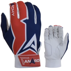 Anarchy Bats Anarchy Premium Batting Gloves- Red/White/Blue