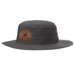 Anarchy Bats Anarchy Bucket Hat Charcoal With Circle Leather Patch