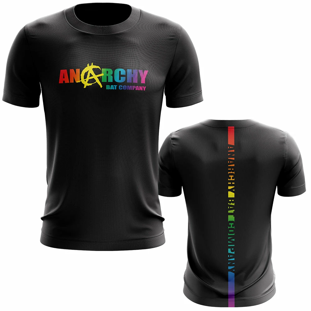 Anarchy Bats Anarchy Bat Company Short Sleeve Shirt - (Black/Rainbow)