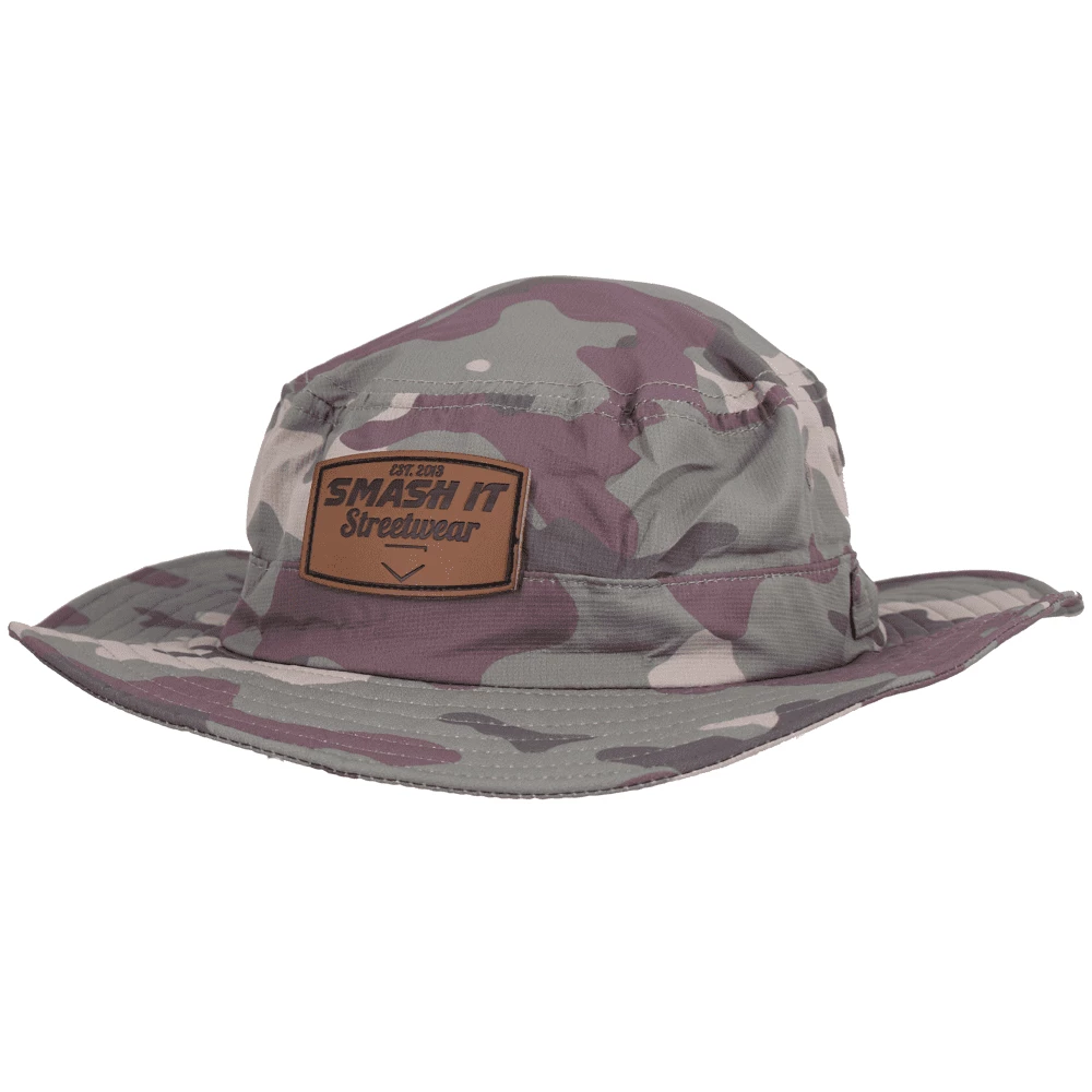 Anarchy Bats Smash It Sports Bucket Hat Camo With Leather Patch
