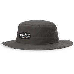 Anarchy Bats Smash It Sports Bucket Hat Charcoal With Black Patch