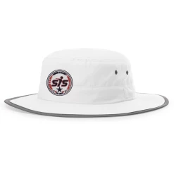 Anarchy Bats Smash It Sports Bucket Hat White With Red/White/Blue Stamp